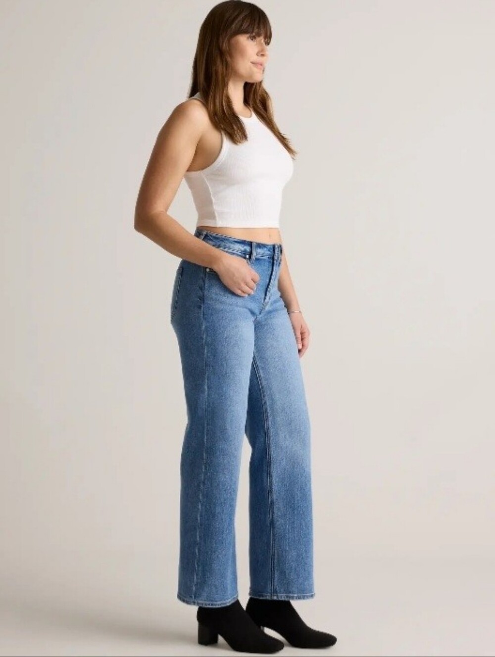 Quince Bella Relaxed Straight Denim Jeans Size 28 NEW NWT 30" Atlantic